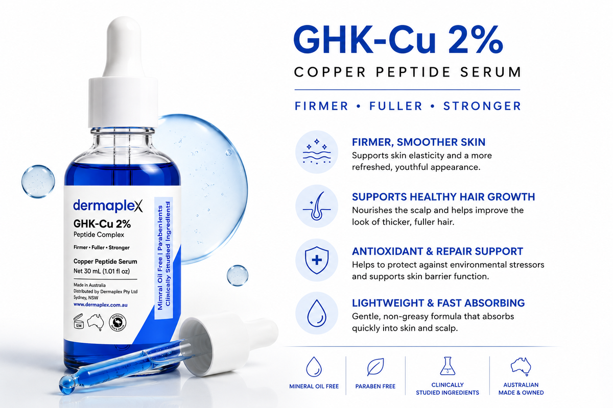 Dermaplex GHK-Cu 2% Copper Peptide Serum – Hair & Skin | 30mL