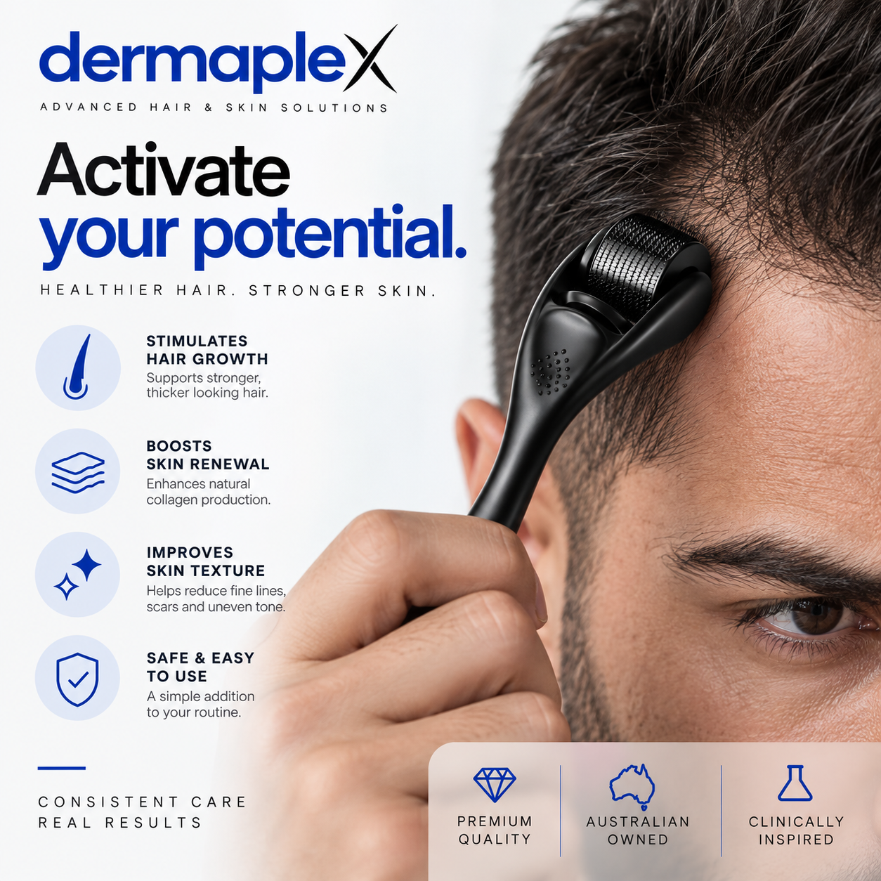 Dermaplex Titanium Microneedle Derma Roller – Hair & Skin